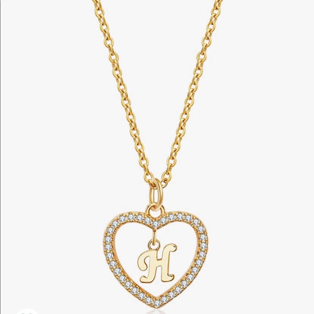 HolyFast Initial H Heart Necklace Heart Letter